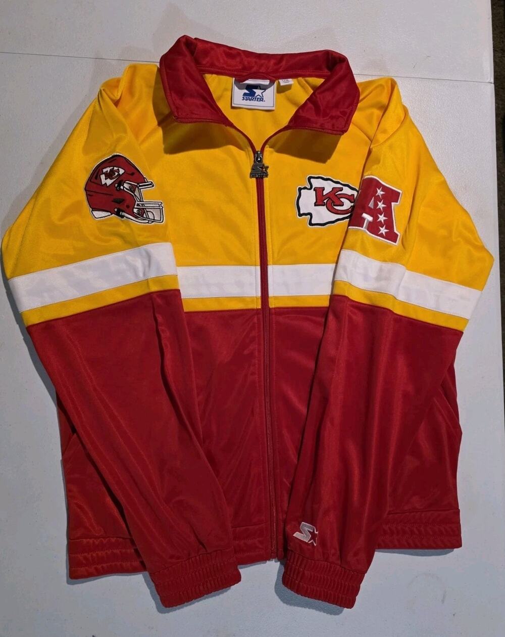 Kansas City Chiefs Full Zip Jacket Starter Size Large